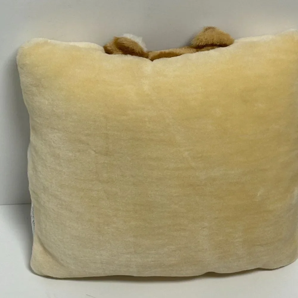 Vintage TWIE Brown Tabby Cat Plush Animal Square Pillow Angel Toy Corp‎ 1998
